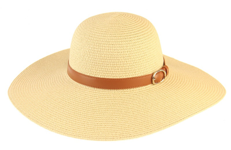 Wide Brim Hat with Belt Trim