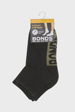 Load image into Gallery viewer, Bonds Cushioned 1/4 Crew 3pk - Black
