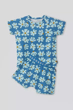 Load image into Gallery viewer, Tee/Short Sleep Set - Blossom Block Blue
