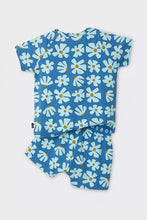 Load image into Gallery viewer, Tee/Short Sleep Set - Blossom Block Blue
