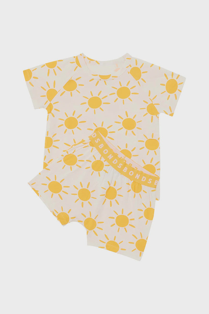 Tee/Short Sleep Set - Sunburst White