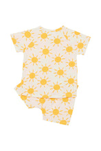 Load image into Gallery viewer, Tee/Short Sleep Set - Sunburst White
