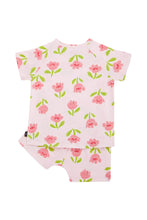 Load image into Gallery viewer, Tee/Short Sleep Set - Sunlit Petals Pink
