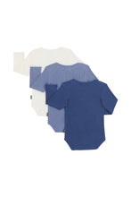 Load image into Gallery viewer, Everyday Rib L/S Bodysuit 3pk - Blue/Cream
