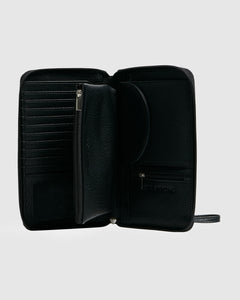 Hibiscus Travel Wallet - Black