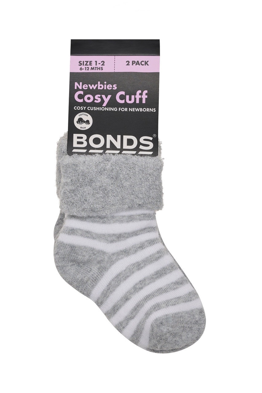 Newbies Cosy Cuff - Grey/White Stripe