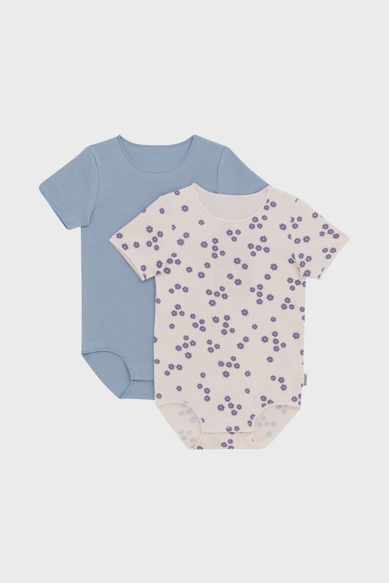 Wonderbodies SS Bodysuit 2PK - Tiny Garden / Mountain Blue