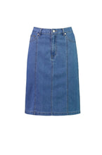 Load image into Gallery viewer, Contrast Stitch Denim Skirt - Light Denim
