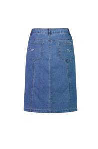 Contrast Stitch Denim Skirt - Light Denim