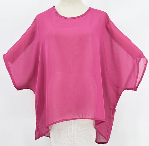 Chiffon Overtop With Back Split - Pink