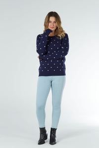 Crew Neck Pullover With Spots