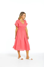 Load image into Gallery viewer, Lisa Maree Linen Dress - Fiery Red
