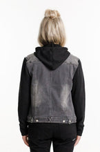 Load image into Gallery viewer, Hooded Denim Jacket - Black
