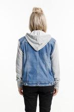 Load image into Gallery viewer, Hooded Denim Jacket - Blue
