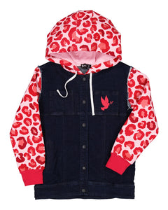 Pink Leopard Denim Jacket
