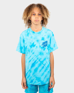 Inferno Stacked Strip Dot Tee - Turquoise Tie Dye